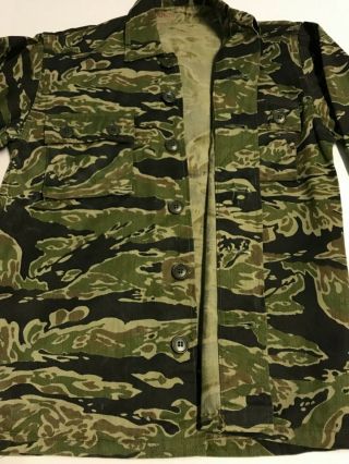 Vietnam Era Asian Made Tiger Stripe Camo Shirt,  Size A - S 3