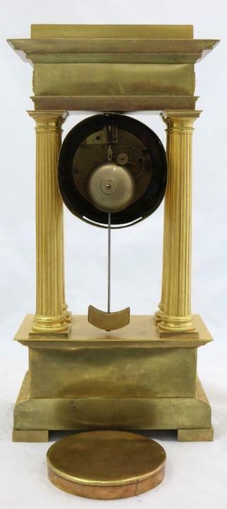 Antique Portico Mantle Clock Exceptional French Ormolu Bronze 2nd Empire 1850 ' s 11