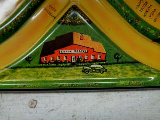 VINTAGE MAGIC CROSSROADS TIN CAR SET 2 CARS KEY TOY RACE TRACK WIND UP CAR MARX 9