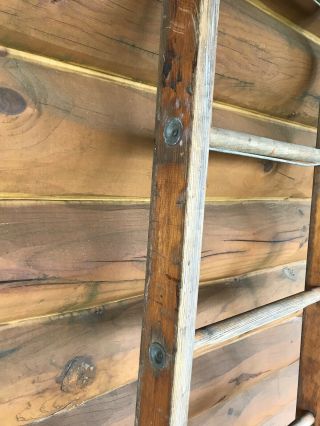 Antique Vintage Primitive Decorative Old Wood Ladder 72 3