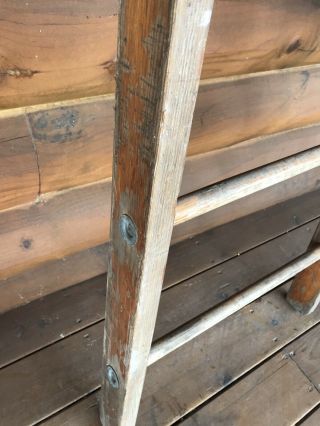 Antique Vintage Primitive Decorative Old Wood Ladder 72 8