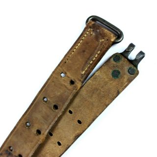 WWI WWII US ARMY M1907 M07 LEATHER RIFLE SLING BRASS HARDWARE UNMARKED 3