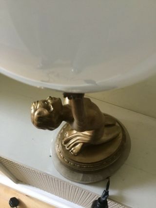 Art Deco Nude Lady Figure Spelter Lamp 7