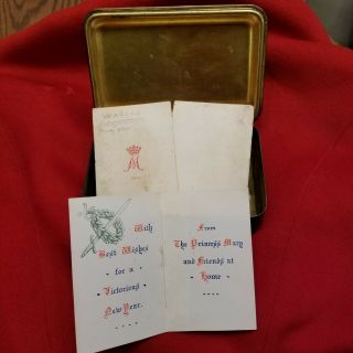 WW1 Princess Mary Christmas Gift Tin to Soldiers Card WWI World War 4