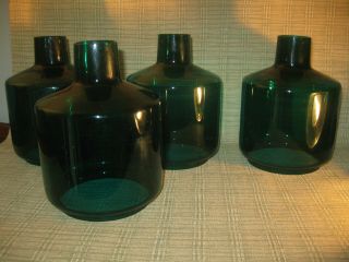 Hans Agne Jakobsson Mid Century Oil Lamp or Chandelier Emerald Shades or Globes 5