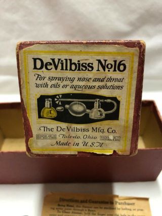 Antique Medical Device DeVILBISS Atomer No.  16 Nose Throat Spray Bottle 6