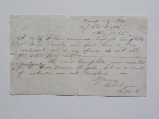 Civil War Document 1863 3rd Iowa Cavalry Mound City Illinois Steamer Baltic Ship