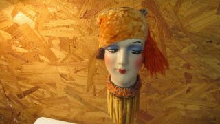 Antique Art Deco Lady Head Hat Stand Rare