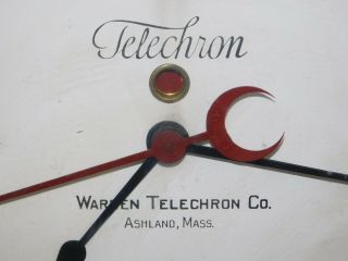 Antique 1920s Warren Telechron Industrial Factory School Electric Oak Wall Clock 3