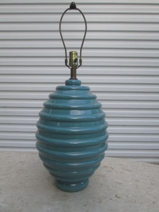 Mid Century Modern Signed Haegar Beehive Vessel Form Lamp