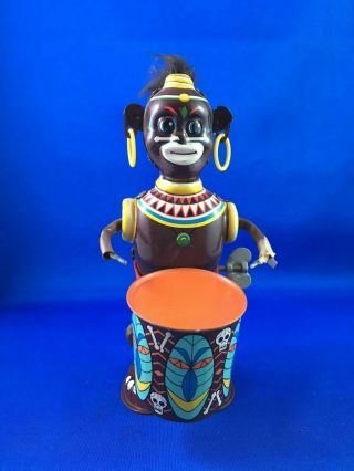 Vintage Rare Japanese Louis Marx & Co.  Wind - Up Tin Toy Drummer,