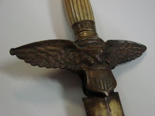RARE 1850 ' s AMES Militia Officer ' s Sword Knight ' s Head Pommel Eagle Guard 5