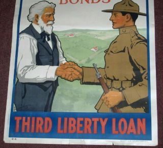 orig GOOD BYE DAD Poster WWI Third Liberty Loan War Bond Home Front L.  Harris 3