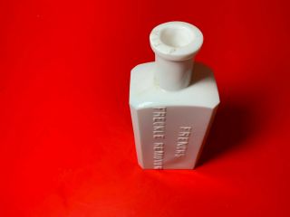 VTG ANTIQUE FRENCH ' S FRECKLE REMOVER MILK GLASS COSMETIC HTF SCARCE APOTHECARY 3