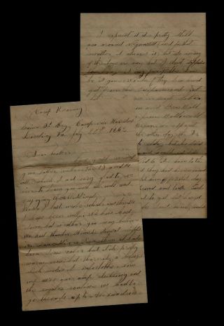 3rd Maine Infantry Civil War Letter - Killed 6 Weeks Later Battle Of Chantilly