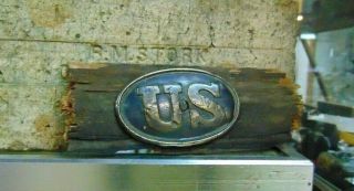 Antique Civil War Union Army Us Belt Buckle Plate Virginia Barn Find