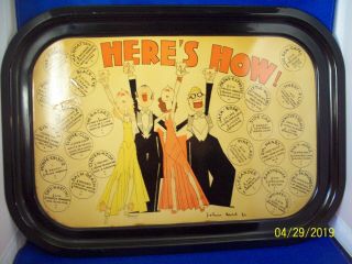 Rare Black Art Deco John Held Jr.  Prohibition Era Cocktail Tray