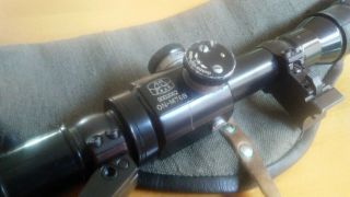 Yugoslavian Zrak On - M76b 4x Optic 8mm Mauser With Rings,  Rubber Eyepiece,  Cover