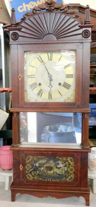 Rare 3 Wooden Tier/ C&l C Ives Hand Made Clock Builders Name On Dial