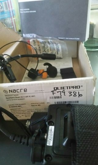 Nacre Quietpro Dual AIRCRAFT HELICOPTER Headset MBITR FALCON II PRC - 148 117 2
