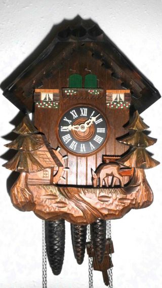 Cuckoo Clock Musical Play 2 Melodies Black Forest Wall Clock 3 Wight