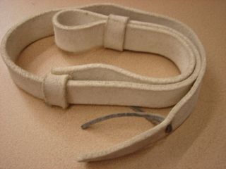 1870s - Ww1 British White Buff Leather Rifle Sling - Minty Nos