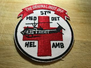 1960s/vietnam? Us Army Patch - 57th Med Det Hel Amb The Dust Off -