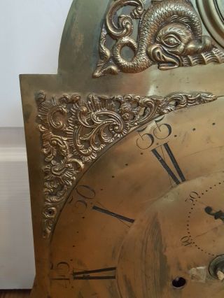Scottish Grandfather Tall Case Clock Brass Face & Movement by Charles Campbell 4
