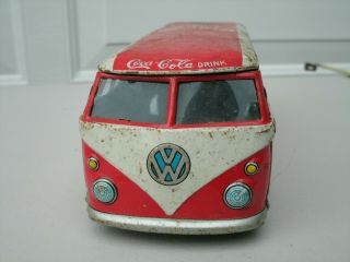 Vintage Japan Tin Litho Taiyo VW Volkswagen Coke Coca Cola Van 2