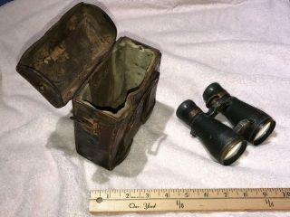 Binoculars Ww1 / Wwi German Fernglas 08 No 10348 Cp Goerz Berlin W/ Leather Case