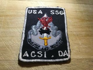 Cold War/vietnam? Us Army Patch - Usa Ssg Acs1 Da Service & Security -