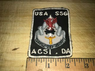 Cold War/Vietnam? US ARMY PATCH - USA SSG ACS1 DA Service & Security - 2