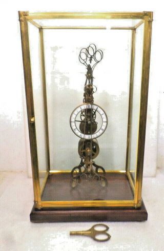 Interesting Fusee Scissors Clock With Matching Dome