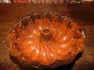 Antique Primitive Manganese Pa Pennsylvania Redware Turks Head Cake Pudding Mold