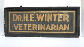 Antique Sand Painted Veterinarian Trade Sign Aafa Late 19thc Or Very Early 20thc