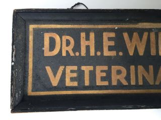 Antique Sand Painted Veterinarian Trade Sign AAFA Late 19thC or Very Early 20thC 3
