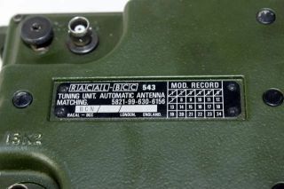 Tuning Unit,  Automatic Antenna Clansman BCC - 543 RACAL 30 - 76 MHz. 4