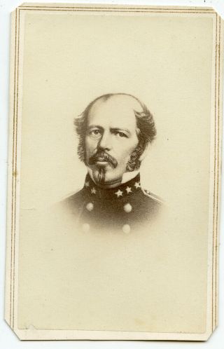 Civil War Cdv Joe Johnson Confederate General With Revenue Stamp