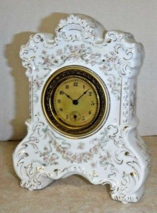 Antique Haven Bonn - Style Porcelain Mantle Desk Boudoir Clock