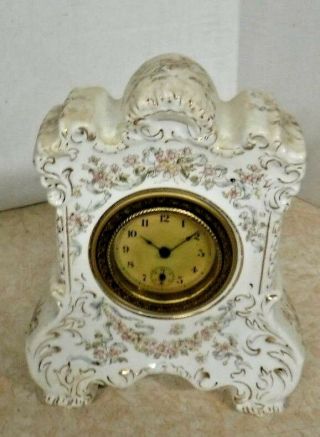 Antique Haven Bonn - style Porcelain Mantle Desk Boudoir Clock 3