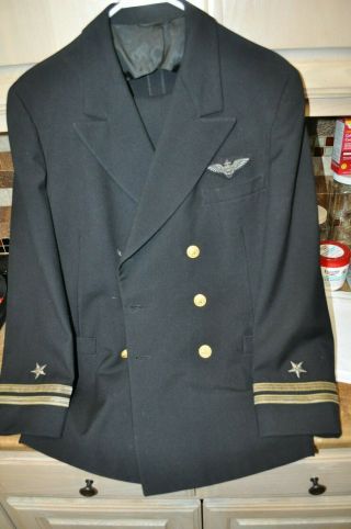 Ww2 Us Navy Blue Pilot Lieutenant Commander Tunic & Pants Named Michael Green