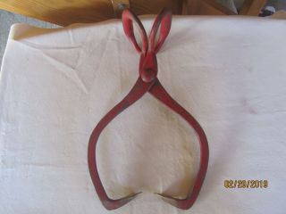 Vintage 542 13 Inch Red Ice Tongs By Gifford Wood Co.  Hudson N.  Y.