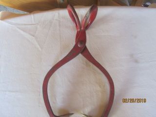 Vintage 542 13 inch Red ICE TONGS by Gifford Wood Co.  Hudson N.  Y. 3