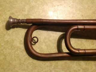 WOW RARE OBSOLETE WW1 HARRY COLEMAN MILITARY BUGLE.  HISTORY. 5