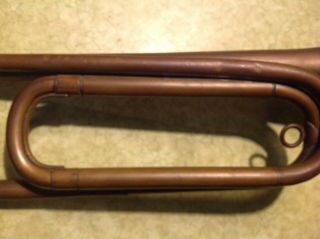 WOW RARE OBSOLETE WW1 HARRY COLEMAN MILITARY BUGLE.  HISTORY. 6