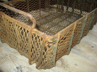 Handsome Antique Primitive 2 Handle Iron Basket Best Form Detail Aafa Nr