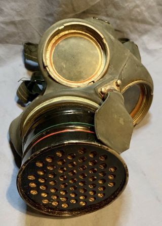 Ww Ii British Civilian Duty Gas Mask Bcd W/filter Nose Piece 1940 Brf/r Jb