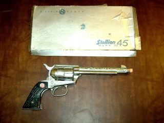 Vintage Nichols Stallion 45 Mark Ii Six Shooter Cap Gun W/ Box Lid