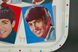 Vtg 1964 The Beatles Great Britain John Lennon Ringo Mid Century Serving Tray 4