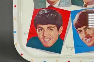 Vtg 1964 The Beatles Great Britain John Lennon Ringo Mid Century Serving Tray 6